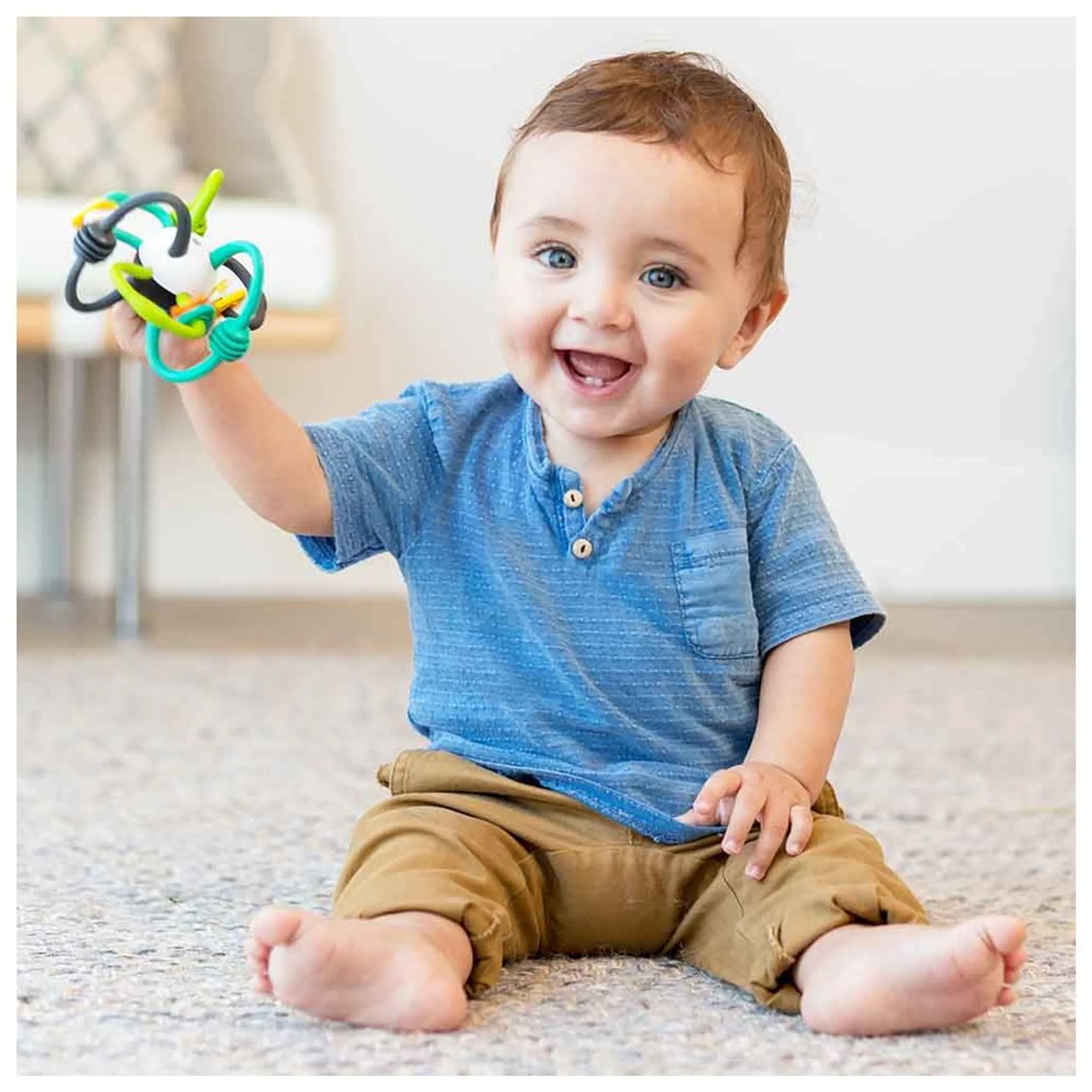 Shake & Teethe Flexible Rattle Ball - Suitable for 0 month and above BPA-free