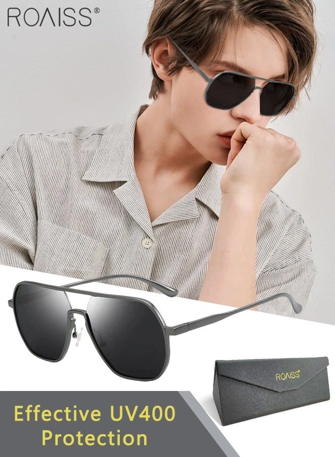 Square Polarized Driving Sunglasses - 61 mm Grey