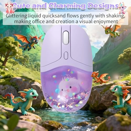 Aqua Mouse with Liquid Quicksand Sequins - Bluetooth USB
