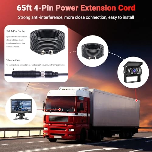 Backup Camera - 720P Night Vision + AHD Monitor - 7 inch Bluetooth