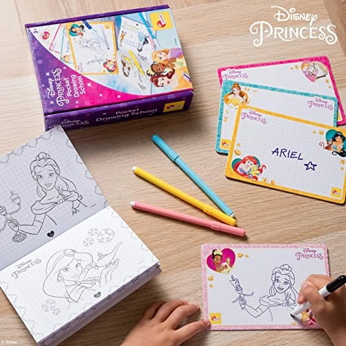 Princess Pocket Drawing School - 4 Colourful Felt Pens