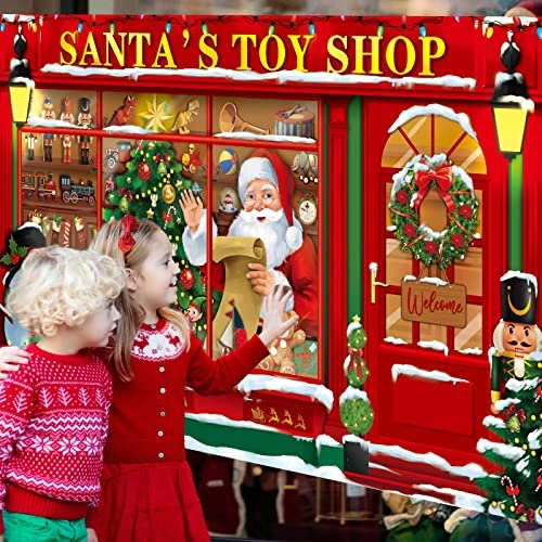 Santa's shop backdrop - 1 piece(s) Christmas