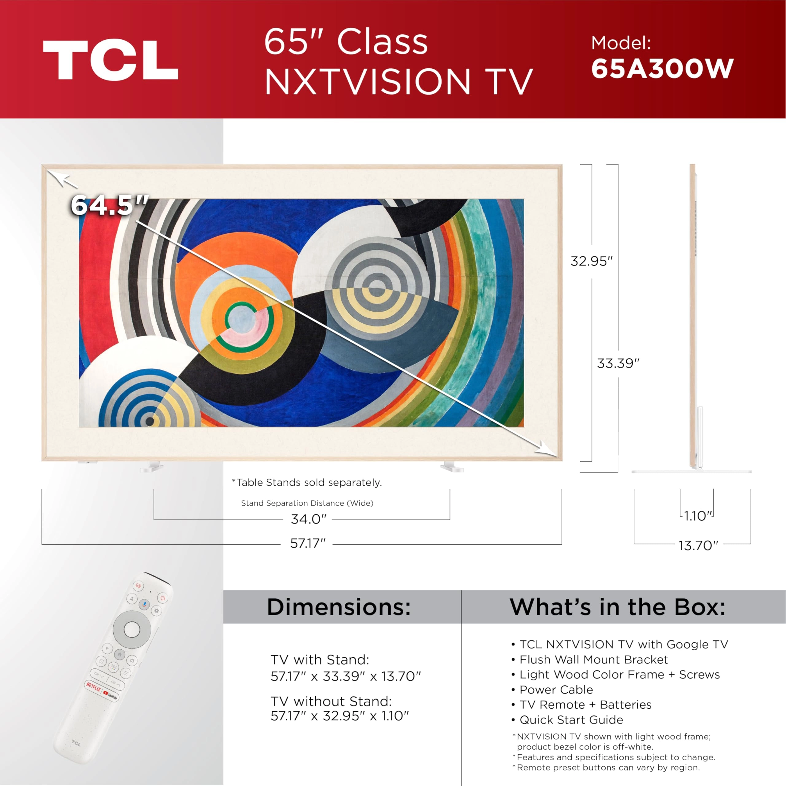 65A300W - 65 inches