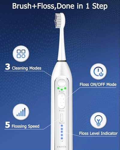 Electric Toothbrush with Water Flosser Combo - 3 Modes 5 Speeds Black