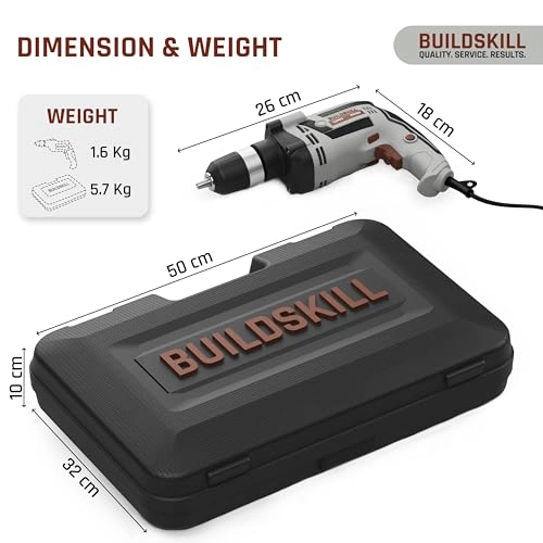 800W Corded Impact Drill Toolkit
