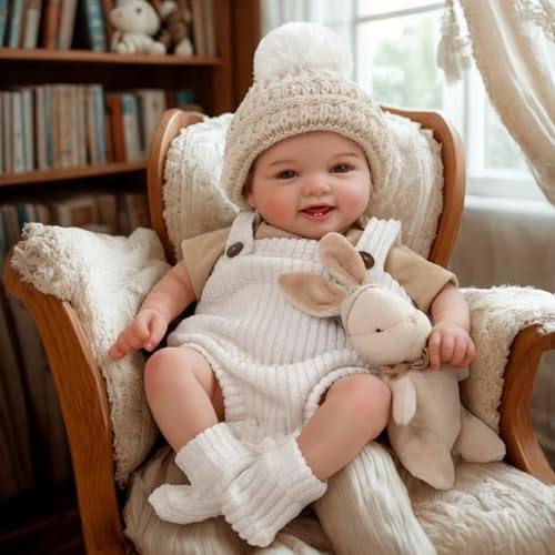 BABESIDE Mia Reborn Baby Doll - 17 Inch Brown Hair Ages 3+