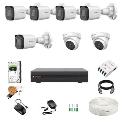 2.4MP DVR - 8CH + 2.4MP Dome Camera + 2.4MP Bullet Camera + Hard Disk - 2TB + SMPS + CCTV Coaxial Cable