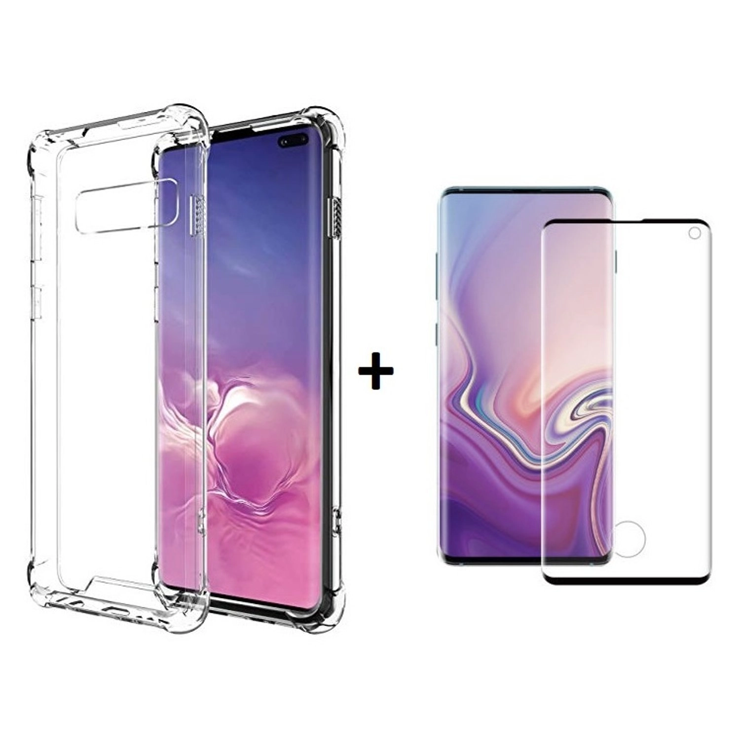 Clear Case - TPU Back Case + TG Screen Protector for Galaxy S10
