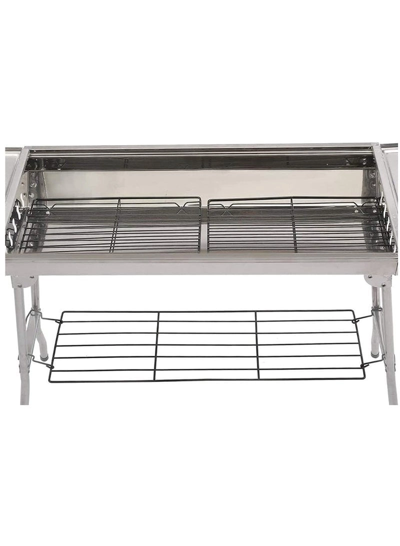 Portable Stainless Steel BBQ Grill - charcoal