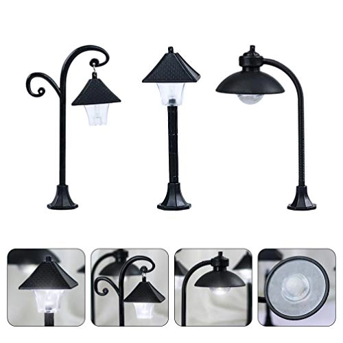 TDMKT Mini Street Lamps - 3pcs Black 15 x 8.9 x 5cm
