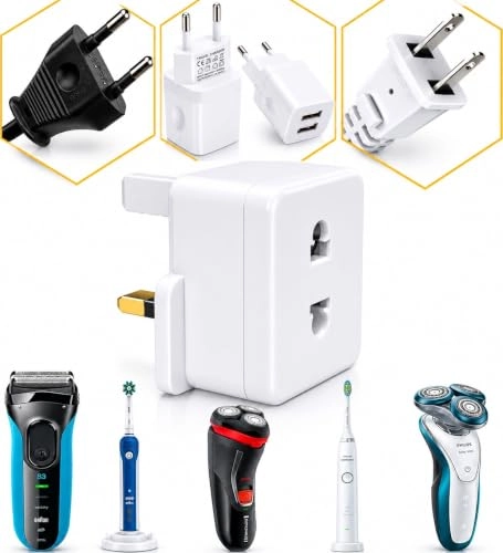 Shaver Plug Adaptor - 2 Pin to 3 Pin