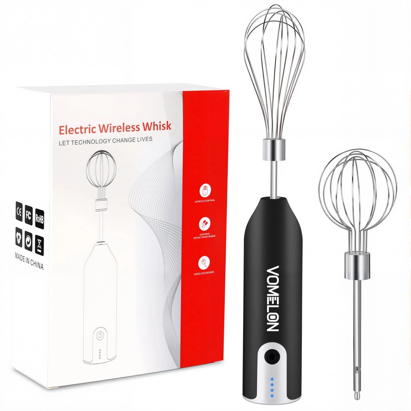 Vomelon Electric Hand Mixer - Wireless Rechargeable Handheld