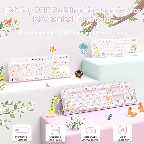 120 Keys PBT Pudding Keycaps Set - ANSI US Layout RF