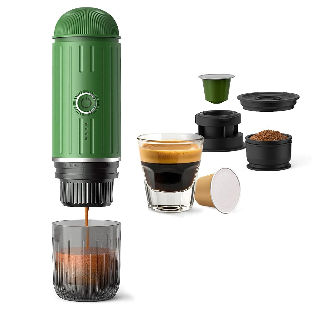 BENFUCHEN Portable Espresso Machine - 80 Milliliters ground coffee & Nes presso/DolceGusto capsule