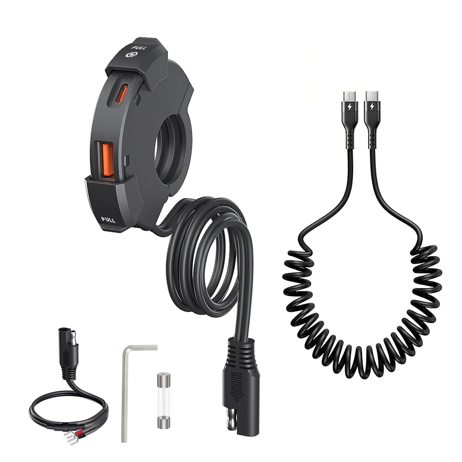 hoembpn Motorcycle USB Charger Socket - 12V/24V 3.4 Amps 3.4 Amps