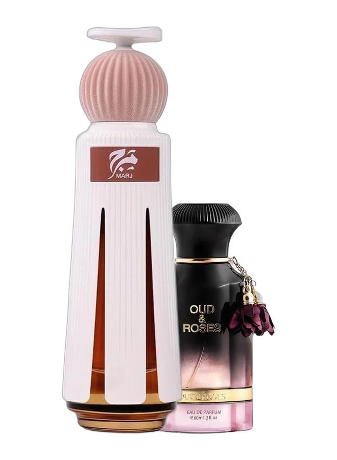 Ahmed Al Maghribi Marj Eau de Parfum 60ml + Oud And Roses Eau de Parfum 60ml