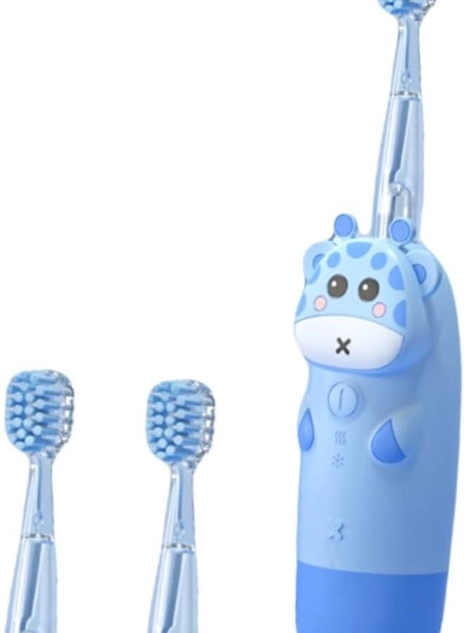 DEARMAMY Kids Sonic Electric Toothbrush Set - Colorful Light Sky Blue Ergonomic Design