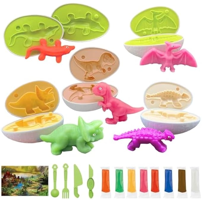 Dinosaur Playdough Egg Set - 3+ years