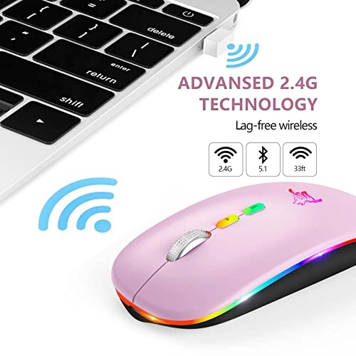 LED Slim Rechargeable Mouse - Wireless