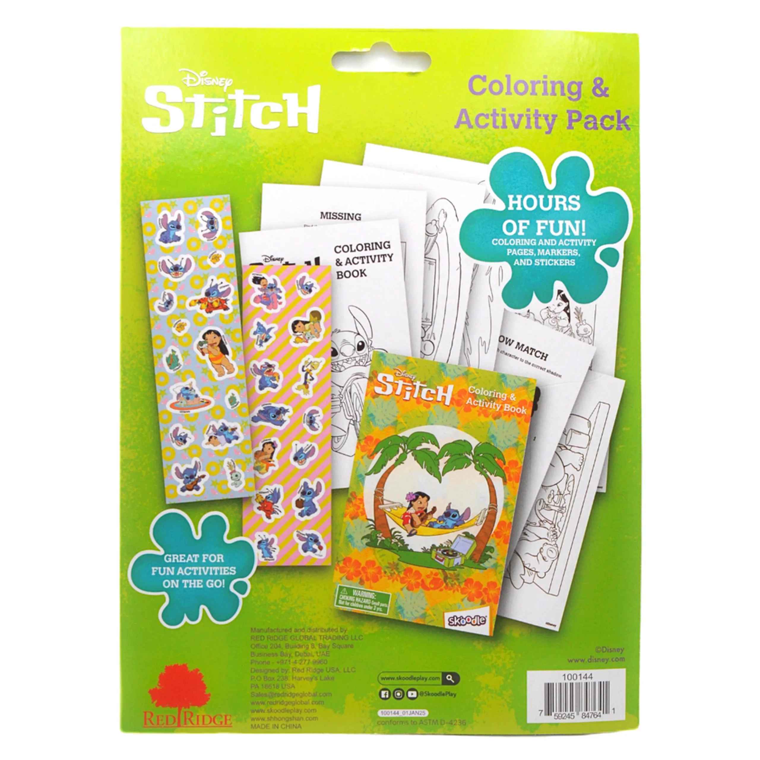 Disney Stitch Coloring & Activity Set - 6 Pcs 3 Vibrant Markers