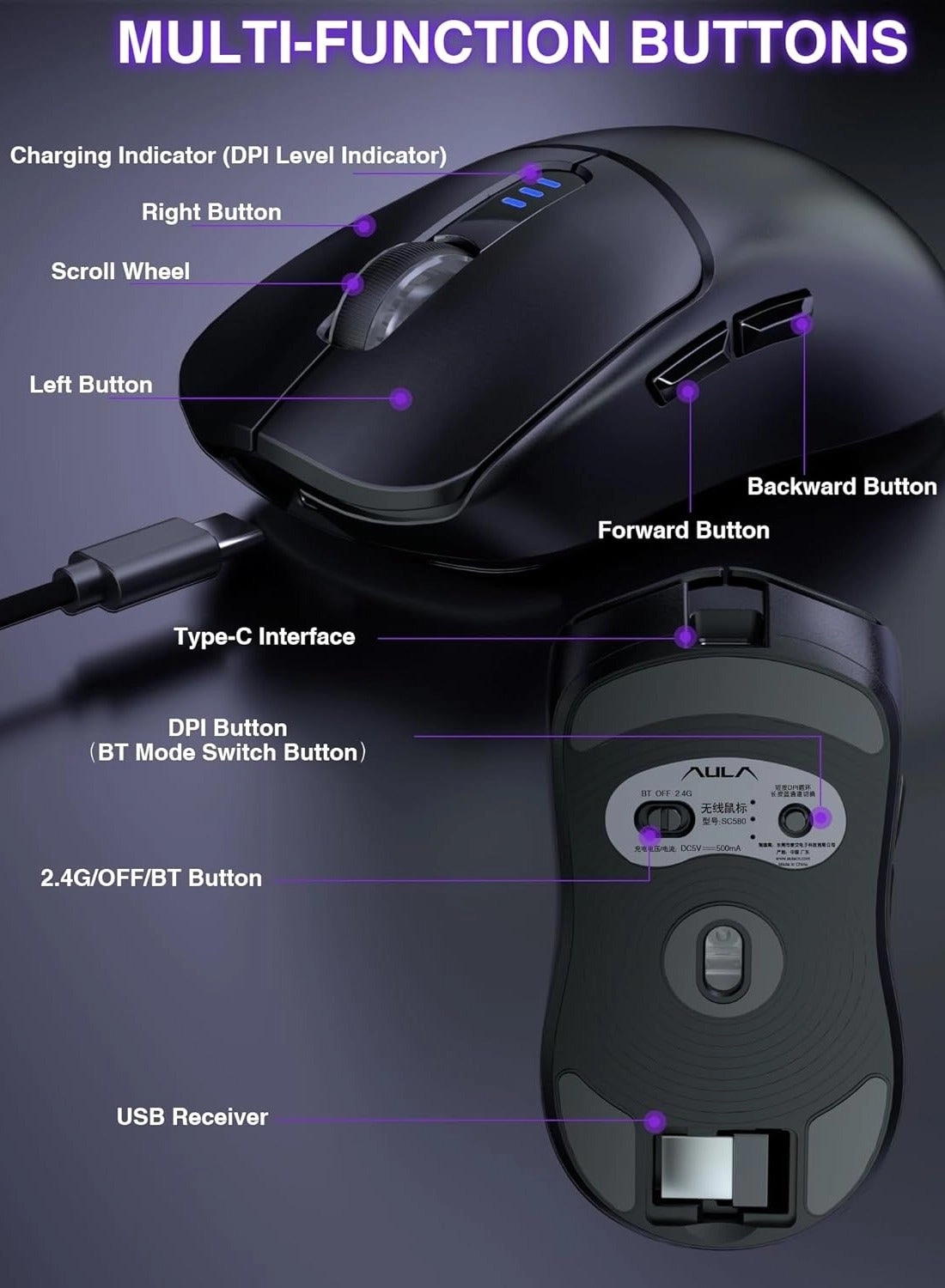 SC580 Gaming Mouse - Wireless