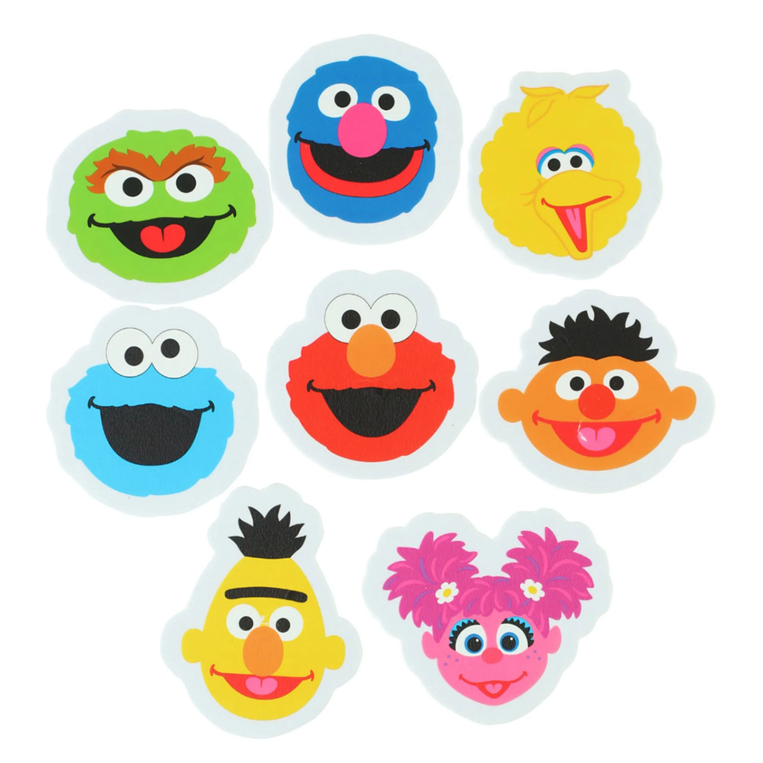 Sesame Street Foam Bath Clings Stickers - 8 Pcs Reusable