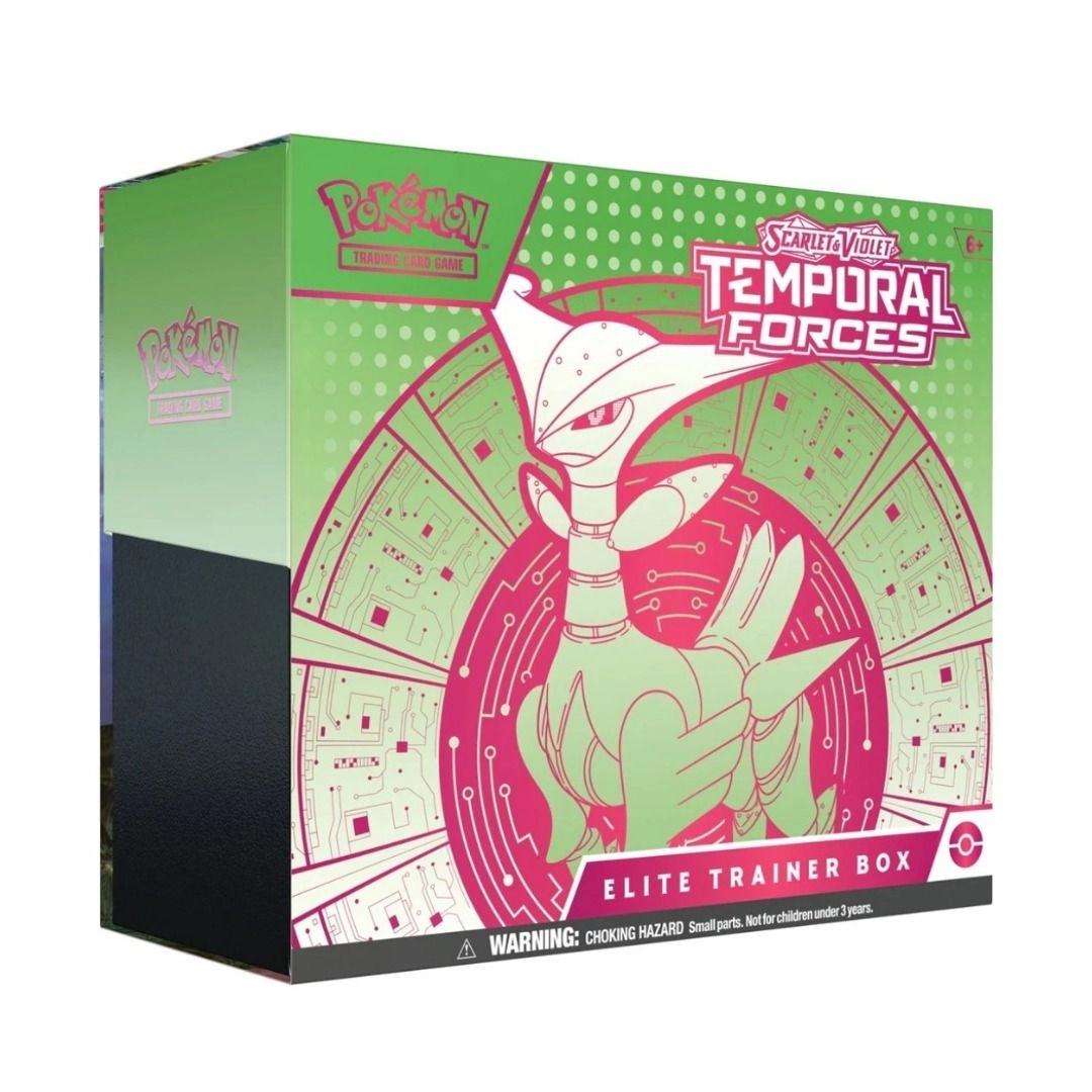 Scarlet & Violet 5 Temporal Forces Elite Trainer Box - 9 booster packs 65 card sleeves Bundle