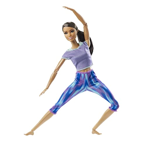 Barbie Made to Move Doll - 22 Flexible Joints Curly Brunette Ponytail Athleisure-wear Ages 3+