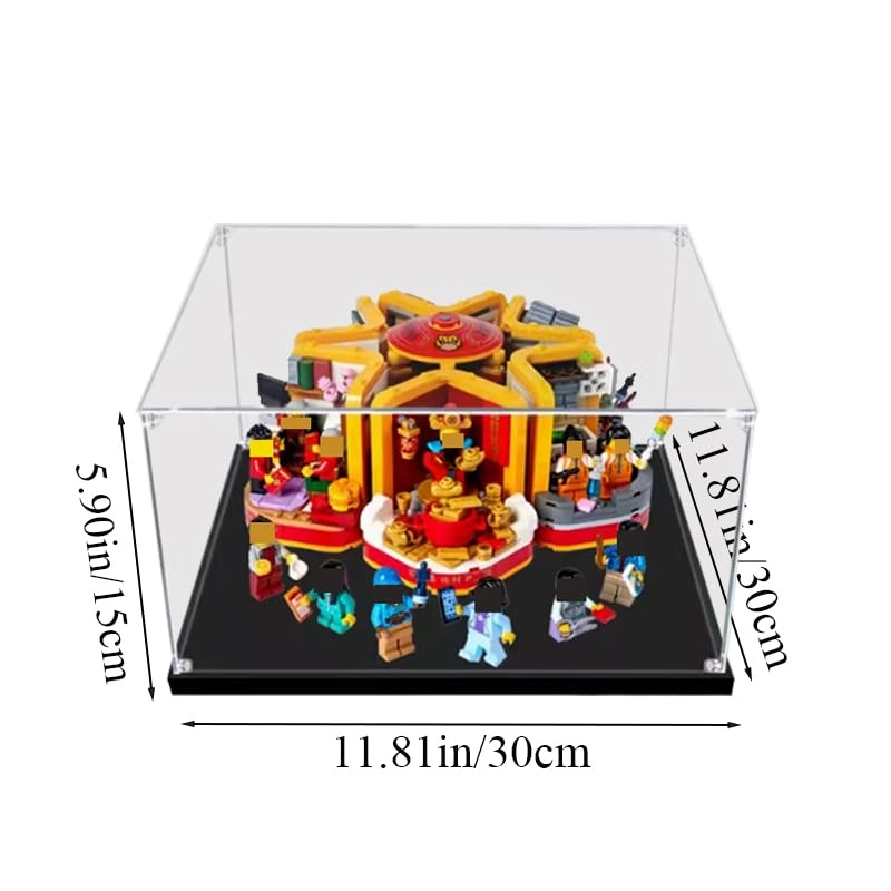 LEGO Display Case (80108) - Acrylic Black Bottom 3mm