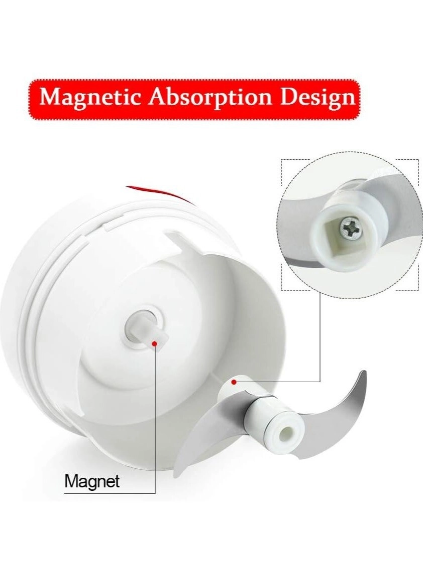 Manual Food Chopper - Handheld Pull Compact