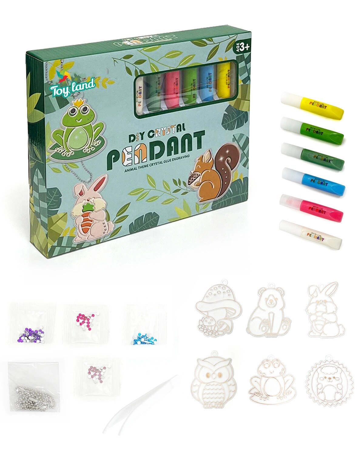 Toy Land UAE Crystal Pendant Making - DIY Kids Coloring Set