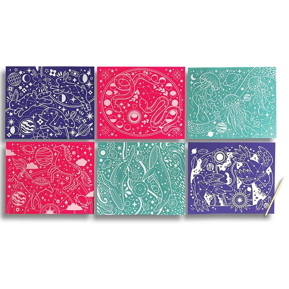 Scratch & Shine Foil Scratch Art Kit Celestial Skies - 6+ years