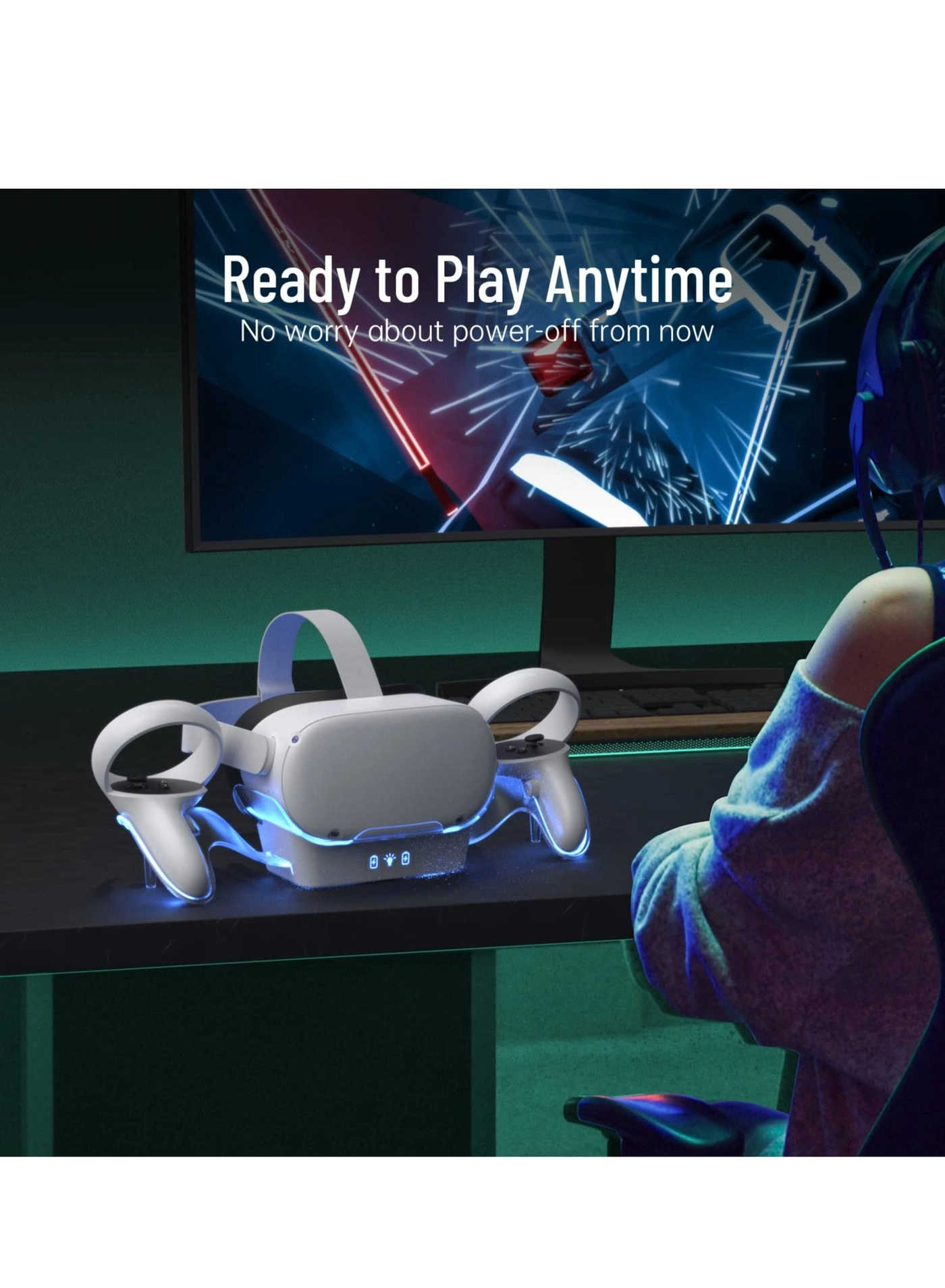 VR Charging Dock - LED Light Fast Charging
