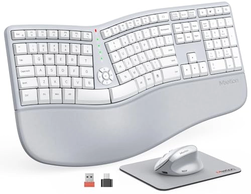 Ergonomic Wireless Keyboard and Mouse - Wired