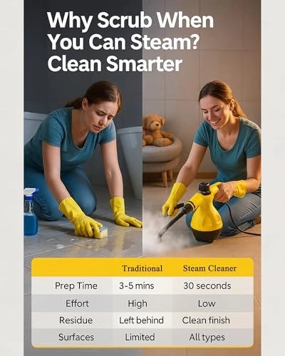 Handheld Steam Cleaner - 1500W 10 Accessories