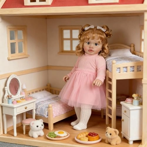 Pippa Reborn Baby Doll - 26 inch Cotton Vinyl Hand-rooted Curly Hair Ages 3+