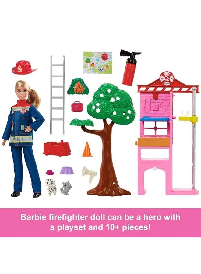 Barbie Firefighter Playset - 16 Pieces Ages 3+