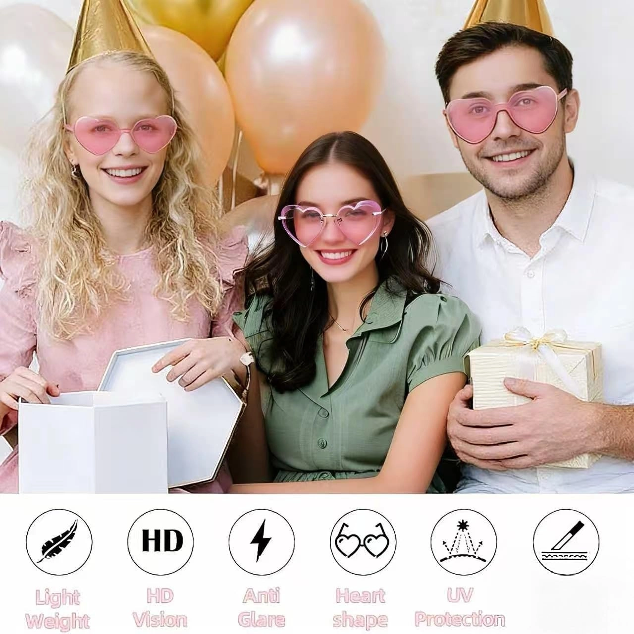 Heart Sunglasses - Transparent Pack