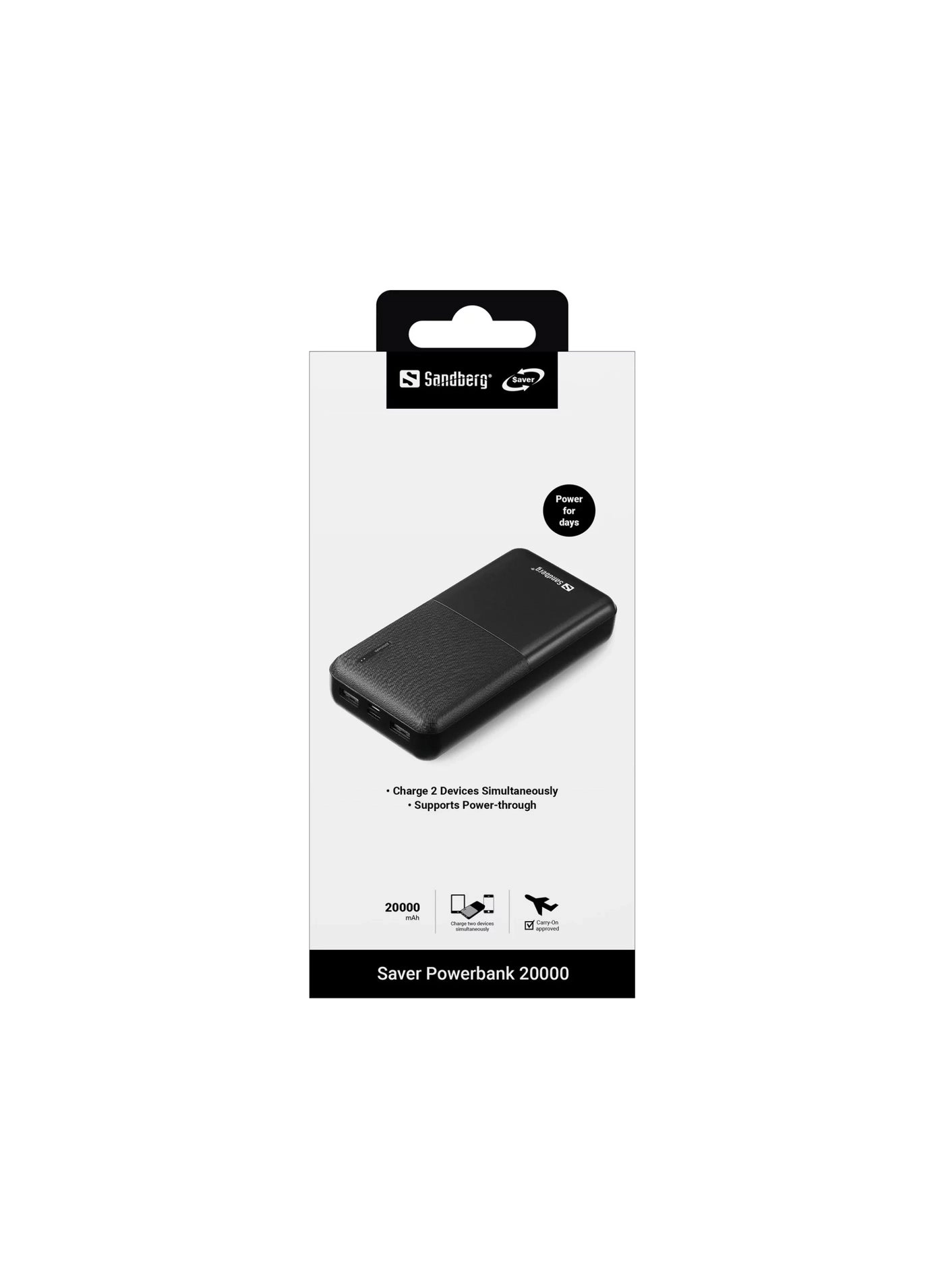 Sandberg Saver Powerbank - 20000mAh Fast charging