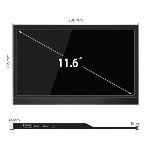 DE-116-1366*768-2TYPE-C - 11.6 Inches 1366 x 768 Pixels
