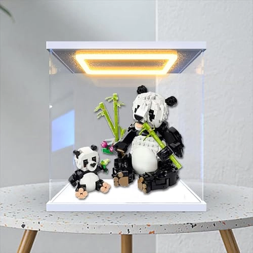 Display Case for Lego 31165 - Dustproof Clear Walnut Base