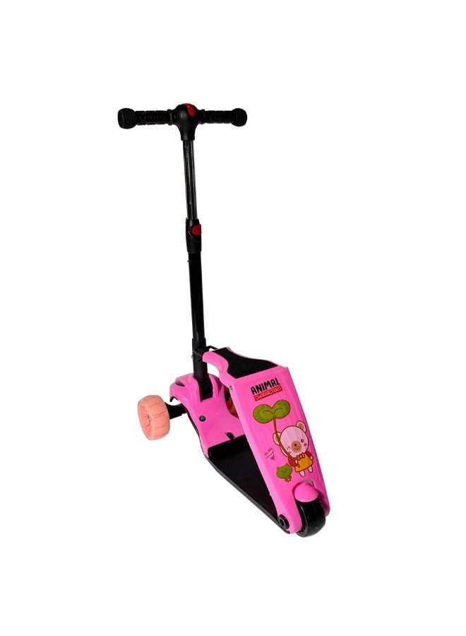 Folded Seat And Adjustable Handlebar 3-Wheel Kick Scooter – LED Foldable