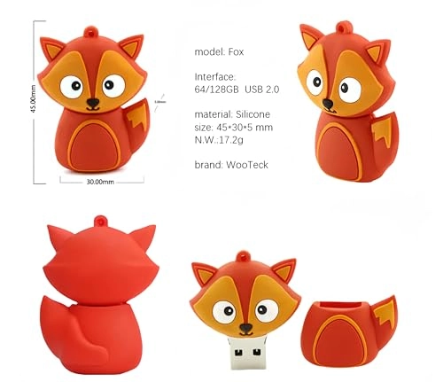 Novelty Fox USB Flash Drive - USB 2.0 64GB