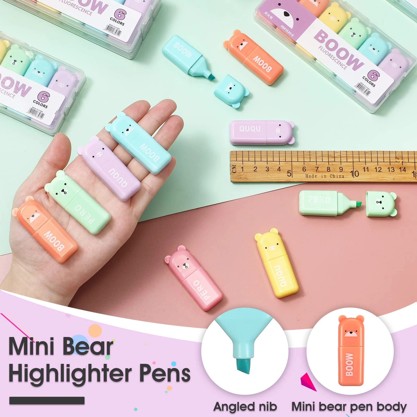 Cute Mini Bear Highlighter - Blue Chisel