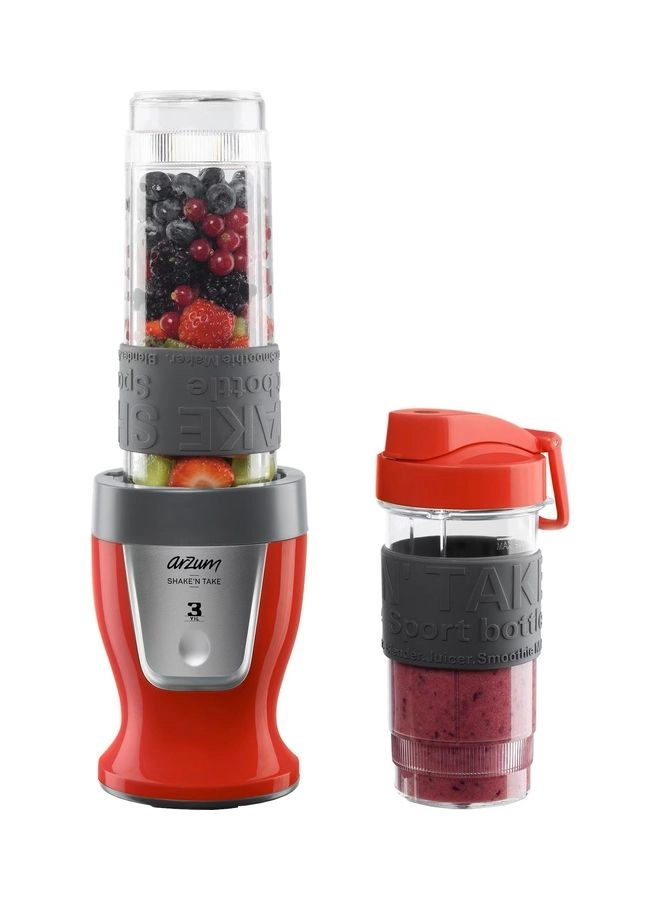 Arzum Shake'N Take Personel Blender - Double-sided stainless steel blades, 2 jars