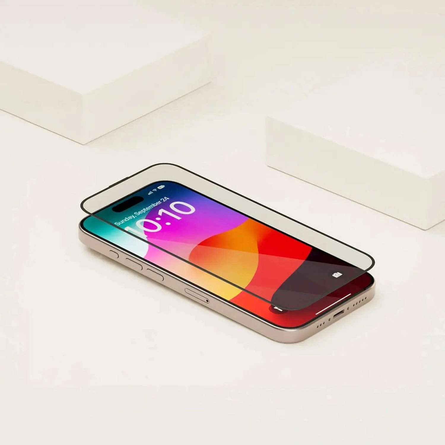 Soft Edge Full Screen Glass Screen Protector for iPhone 15