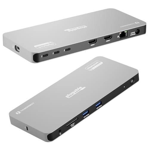 Plugable Thunderbolt 4 Dock - Thunderbolt/USB-C Windows 10+ macOS 11+ ChromeOS 100+
