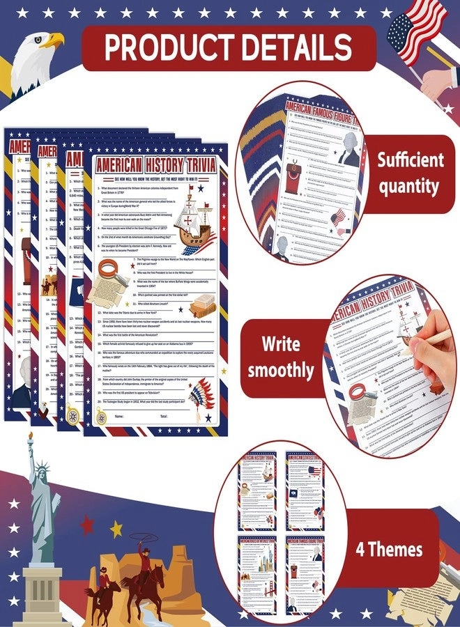 American Patriotic Trivia Game Card - Adults Teens 84PCS