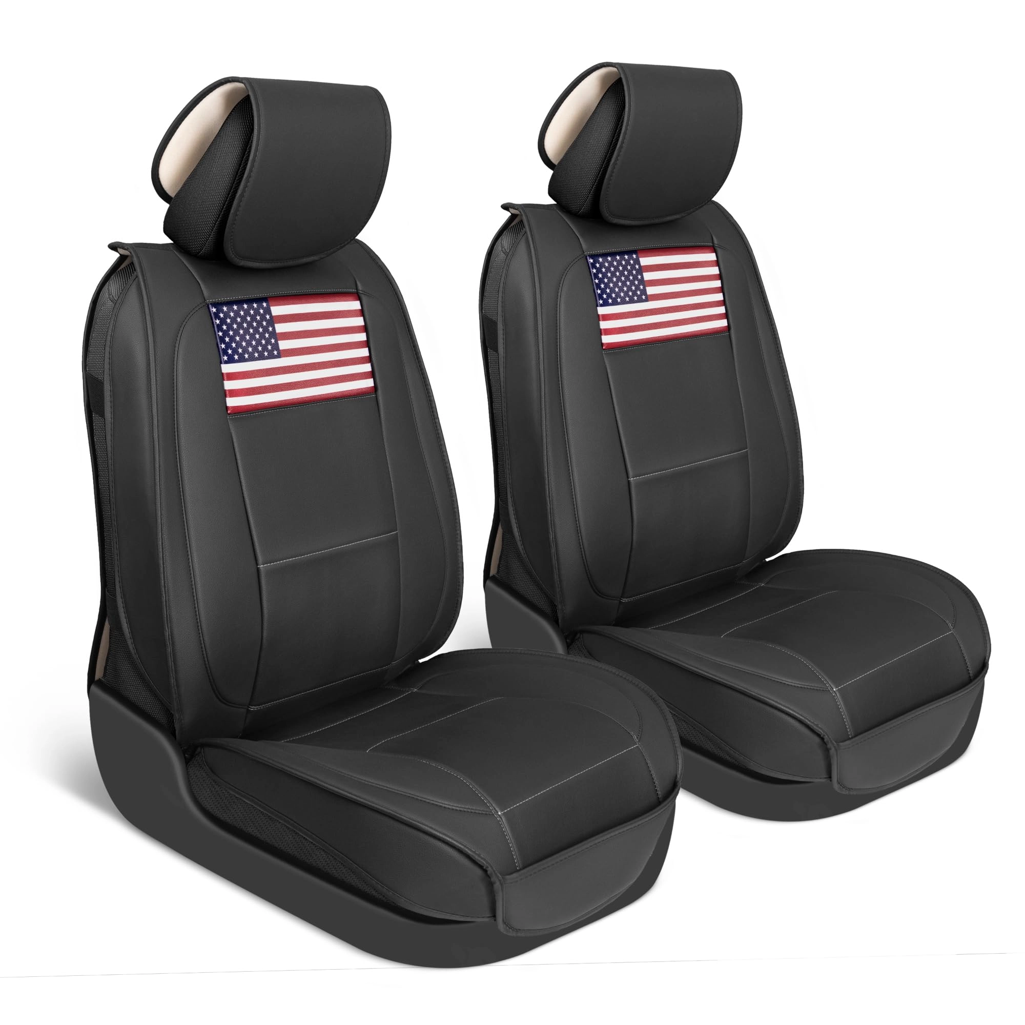 BDK Seat Covers - Patriotic American Flag Napa Leather