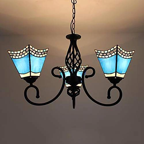 Tivani Chandelier - Blue tiffany 3 heads